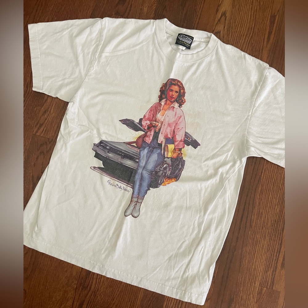 Never worn Erostika x Rockin Jelly Bean Back to the Future Silk Screen T-Shirt
